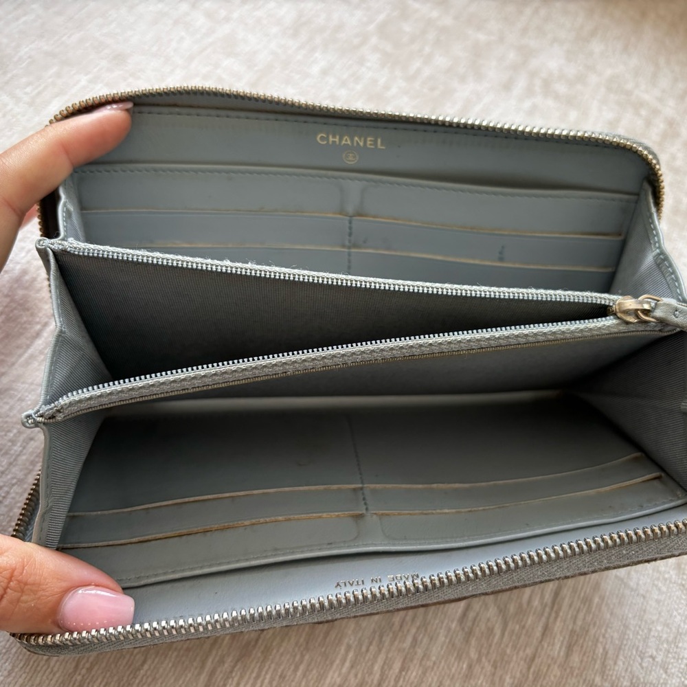 Authentic Chanel Multicolor Python Skin Zip Aroun… - image 7